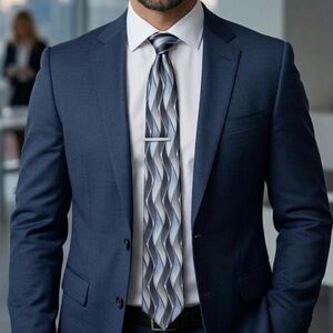 Pierre Cardin Blue Gray Silk Tie